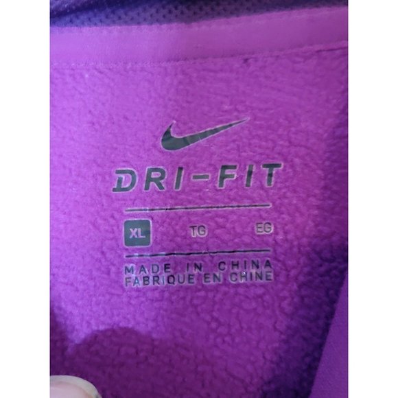 Nike‎ Dri-Fit Hooded Sweatshirt Purple High Neck Hoodie Size XL Youth Big Kid - Picture 7 of 7